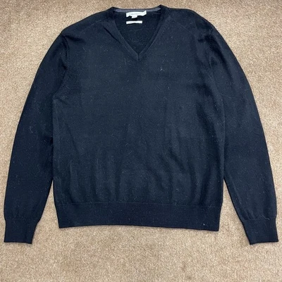 Pull homme Calvin Klein noir en laine mérinos col V taille M neuf ? - Photo 1/4