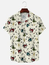 Mens Mid Century Atomic Boomerang Short Sleeve Shirt