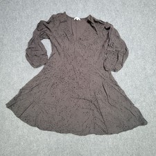 Z Supply Dress Women XS Brown Floral Print Long Sleeve Mini Casual Boho