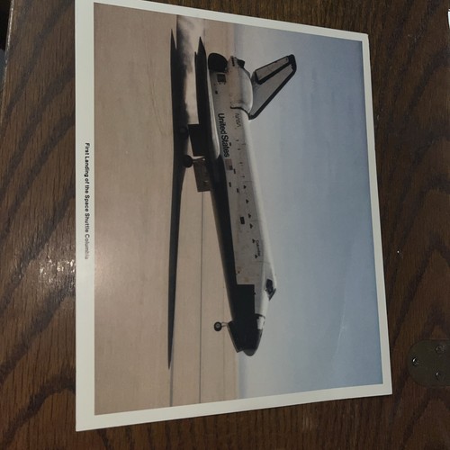 Vintage NASA 8X10 Color Photo First Landing Of Space Shuttle Columbia VG