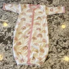 Kissy Love Rainbow Print Baby Gown Long Sleev...