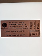 CBS TELEVISION NETWORK THE ED SULLIVAN SHOW VINTAGE SHOW TICKET #724 DEC 10,1961