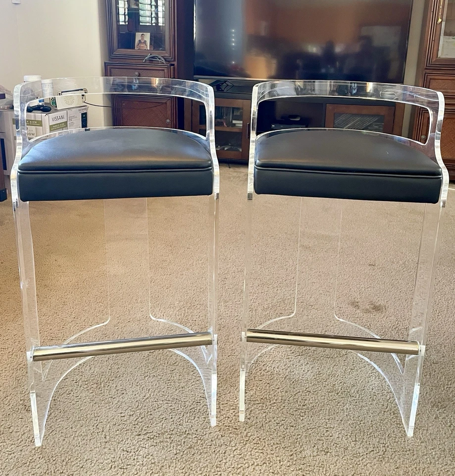 Hill Manufacturing Co. Nueva York • Taburetes de bar acrílicos vintage de mediados de siglo Foto 2 de 4