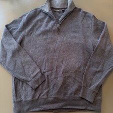 Men  s Tasso Elba Heavy Long Sleeve Quarter Zip Sweater - 100 Cotton Size Large