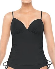 NWOT Spanx Assets SM Sara Blakely Push Up Tankini 1538 Black 113927