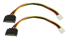 8-Inch 4 Pin Floppy Drive to 15 Pin SATA Male Power Cable 2-Pack