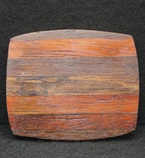 WC13108 FANTASTIC VINTAGE 1970s   WOOD PANELS   FASHION ARTWORK BELT BUCKLE