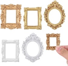 5 Pcs Dollhouse Picture Frames Mini Vintage Photo Frame Sturdy Miniature Props 