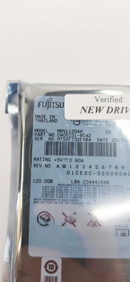 Fujitsu MHV2120AH 120 GB 5400 RPM IDE/PATA 2.5" Internal Laptop Hard Drive - Image 3 of 4