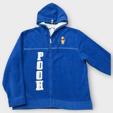 Disney Winnie The Pooh Hoodie Womens L/XL Fleece Full Zip Jacket Pockets Y2K