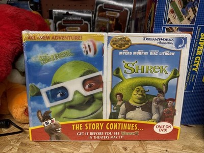 Shrek & Shrek 3D DVD Set Swamp Party Pack 2004 Factory Sealed With Glasses New