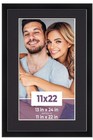 11x22 Frame Black With Black Picture Mat For 11x22 Photo - Black 13x24 Frame To