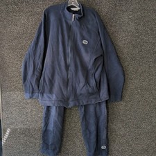 VTG Nike Men's Sz M Sweatshirt  Sweat Pants Sz L Full Zip Tracksuit Navy Heavy