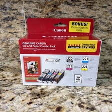 Canon Genuine Ink Cartridge PGI-220/CLI-221 Black Cyan Magenta Yellow Sealed NEW