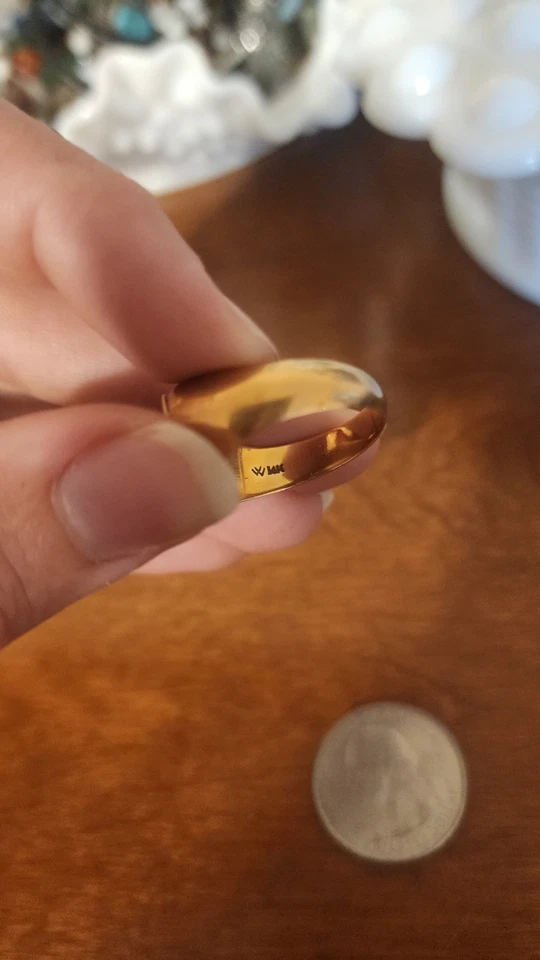 French Society L'Union Fait La Force Gold Ring 14k Antique Vintage Band - Image 3 of 3