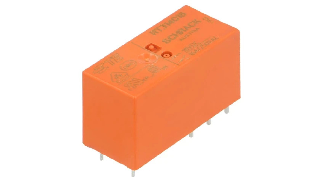 RT314018 SPDT Electromagnetic Relay Coils: 18VDC, 16A/250VAC /T2UK
