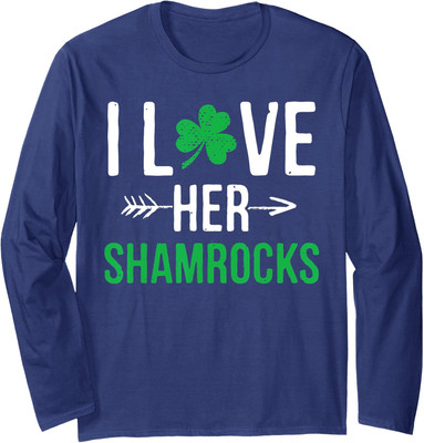 I Love Her Shamrocks St Patrick's Day Couples Long Sleeve Tshirt