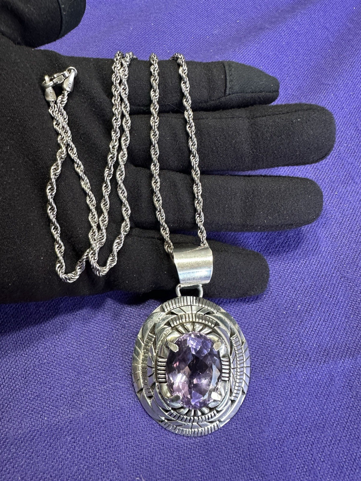 Statement Sterling CharlesJohnson Amethyst Pendan… - image 17