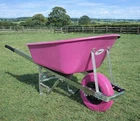 OX WHEELBARROW 120L PUNCTURE PROOF Tyre Wheel Heavy Duty Pink Stable Plastic