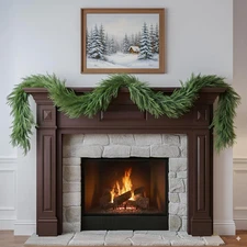 Norfolk Pine Garland - 6ft Real Touch Christmas Greenery Mantle Garland for W...