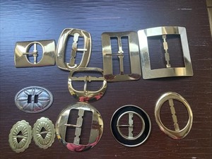 Belt Buckle Metal Gold Silver Concho Lot Of 11 Various Sizes Dead Stock Sewing