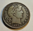 1907 Silver Barber Half Dollar 50 Cents *combine shipping*