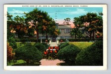 Ormond Beach FL-Florida Winter Home John D Rockefeller Vintage c1934 Postcard
