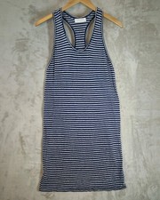 Everlane 100% Linen Racerback Dress Small Navy White Striped Costal Preppy