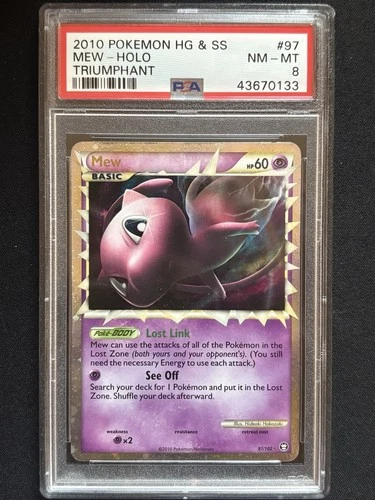2010 POKEMON HEARTGOLD & SOULSILVER TRIUMPHANT #97/102 MEW PSA 8