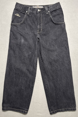 Vintage JNCO Jeans Mens Sz 34x32 (31x32) Black Baggy Wide Y2K Grunge Skater 179W