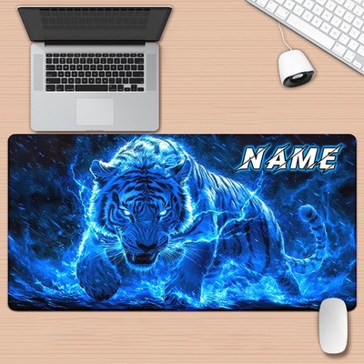 Personalized Name/Text, High Definition Tiger Pattern Desk Pad, Versatile XXL M