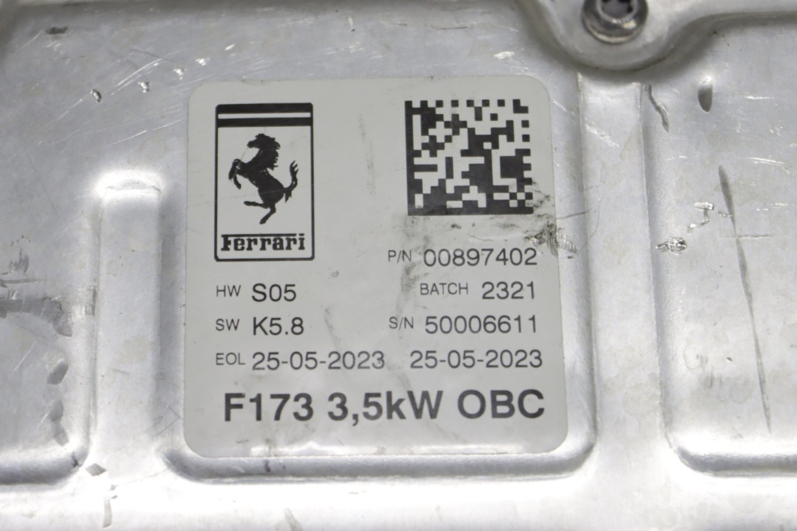 Ferrari 296 GT3 2022-2025 Right Onboard charger P/N 897402