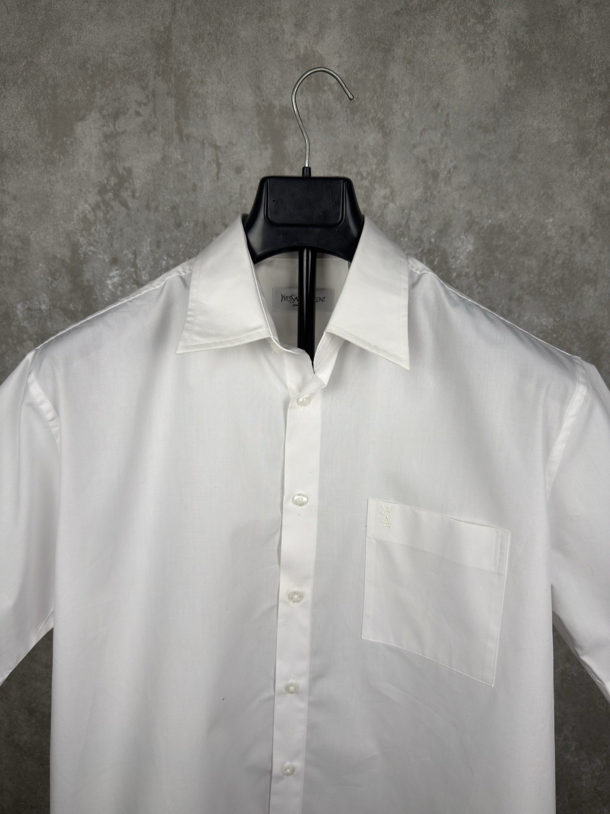 Camicia bianca Yves Saint Laurent YSL vintage manica corta con bottoni taglia L