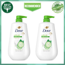 2 Pack Dove Body Wash Cucumber Green Tea, 30.6 oz Pump, Moisturizing Shower Gel 0.80 per gallon