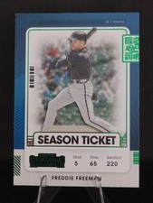 2021 Panini Contenders - Freddie Freeman #15 - Season Ticket Green Foil