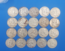 Roll of 20 Franklin Half Dollars 90% Silver Random Years   NICE!  #7