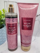 Bath Body Works Blush Cardigan Fine Fragrance Body Mist Body Cream Set of 2