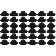 2 Pack Black Mini Formal Hats Figurine Snowman Crafts Doll Minature