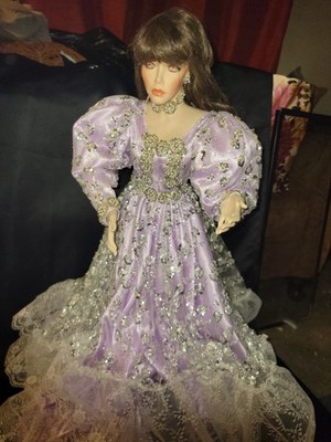 Collectible Large 42  Porcelain Doll  Victoria   by Rustie /Stand