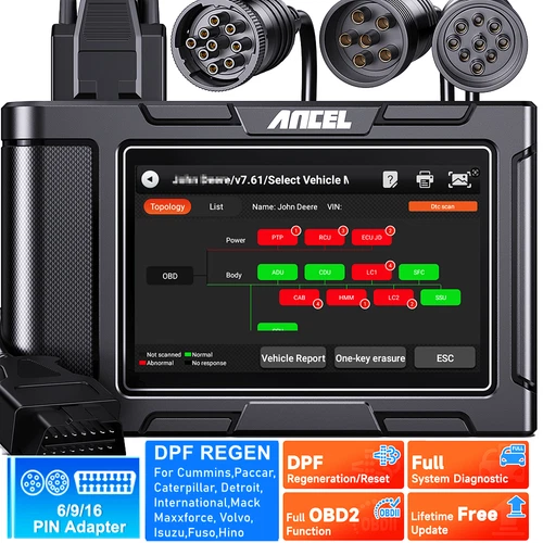Heavy Duty Truck Scanner Diesel DPF Regen Tool OBD2 Code Reader Full System Scan - product listing photo