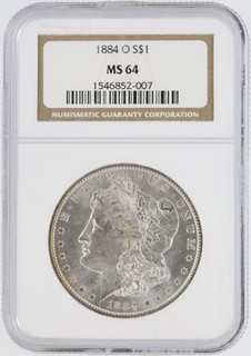 1884 O Morgan Silver Dollar NGC MS64 S$1 New Orleans Minted No Reserve