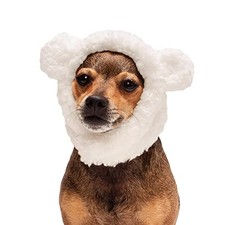 XS to SM Dog Hat, Washable  Cozy - Sherpa Flex-Fit Dog Hat XS-SM Polar Bear