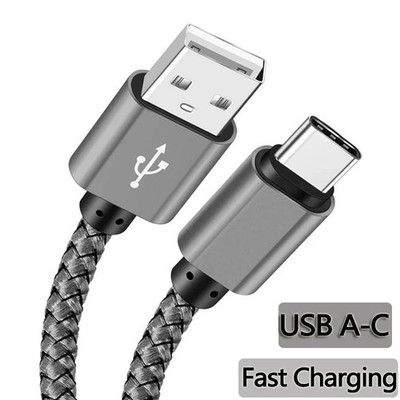 Fast Charging USB A to USB C Cable Nylon Braided Type C Data Sync Cable 1M