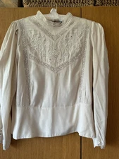 & Other Stories UK 16 EU44 US12 Victorian style shirt top embroidered Worn x1