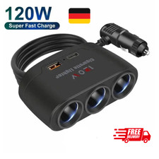 12V/24V Auto KFZ-Adapter 3 Fach Zigarettenanz�nder Verteiler Mehrfach Steckdose
