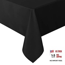 Square Tablecloth - 60 x 60 Inch - Water Resistant 60" x 60" Square Black