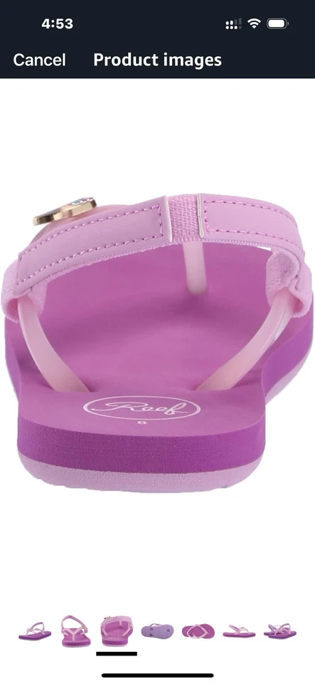 Encantadores zapatos chanclas REEF para niños pequeños/niños pequeños púrpura talla 5 Foto 3 de 4