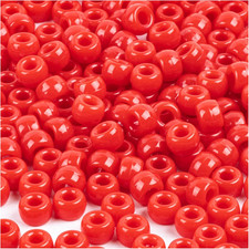 1000 Pcs Pony Beads - 6x9mm Red Color Pony Beads Bulk for Bracelets Making Neck