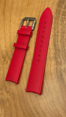 Halios Titanium Ti FKM Red Rubber Curved Quick Release Strap 20mm Seaforth
