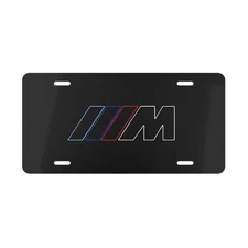 Black M Series Front License Plate, BMW Series M Striped (Vanity)